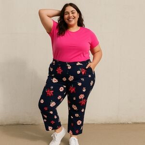 Investments II Floral Pull-On Pants – 24W – NWT